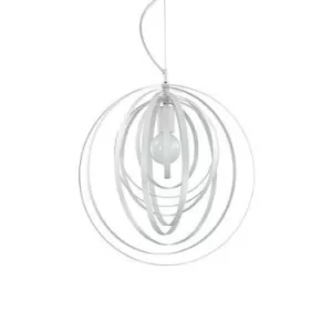 Disco 1 Light Spherical Cage Ceiling Pendant White, E27