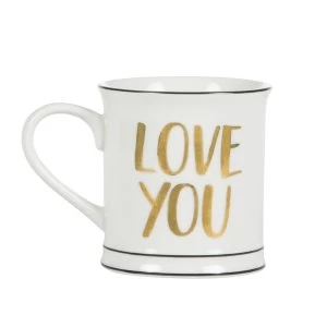 Sass & Belle Gold Love You Mug