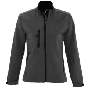 SOLS Womens/Ladies Roxy Soft Shell Jacket (Breathable, Windproof And Water Resistant) (L) (Charcoal)