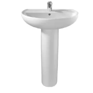 Twyford Alcona Basin and Full Pedestal 1 Tap Hole 550 mm GGAL01WH