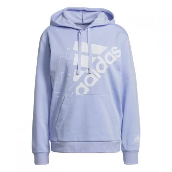 adidas Brand Love Slanted Logo Relaxed Hoodie Womens - Violet Tone / White