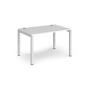 Bench Desk Single Person Rectangular Desk 1200mm White Tops With White Frames 800mm Depth Connex