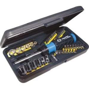 CK 45 Piece Ratchet Screwdriver Bit and Socket Set Combination