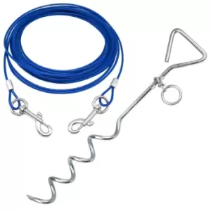 Bunty Small 6ft Pet Tie Out Cable With Metal Stake Blue