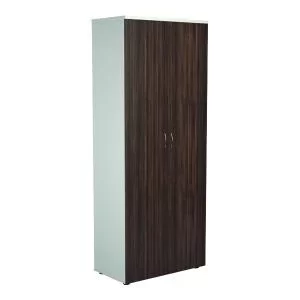 Jemini Wooden Cupboard 800x450x2000mm WhiteDark Walnut KF811114