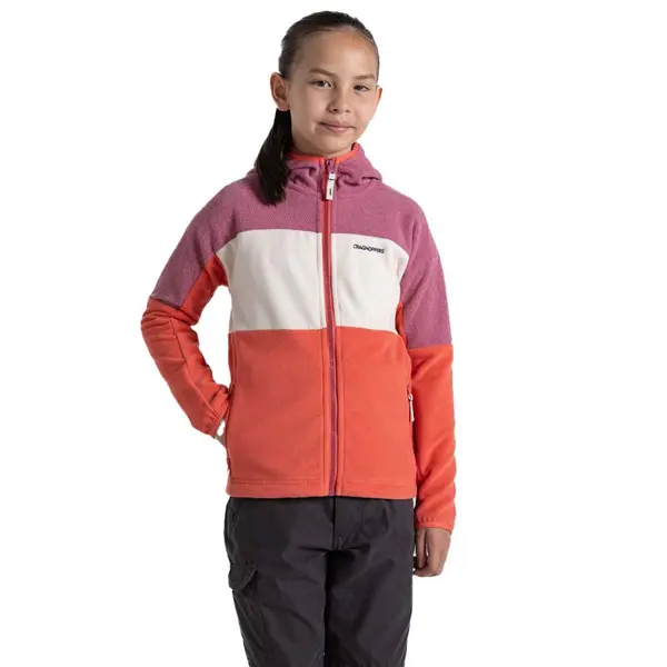 Craghoppers Girls Bindloe Full Zip Hooded Fleece Jacket 9-10 years - Chest 27.25-28.75' (69-73cm) Dusk Hibisc CKA263G-T6H-9