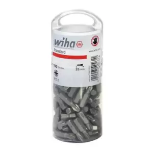 40462 Standard Pozidriv Bits PZ2 25mm Tub of 100 - Wiha