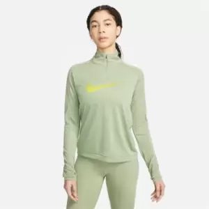 Nike Dri-FIT Swoosh Womens Half-Zip Long Sleeve Top - Green