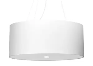 Otto Cylindrical Pendant Light White 60cm E27