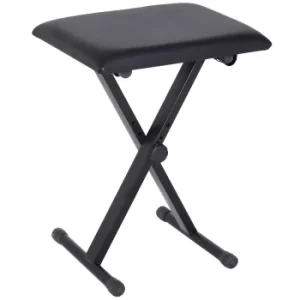 HOMCOM Foldable Keyboard Stool Padded Seat X Frame Chair Adjustable Height Piano Bench Black