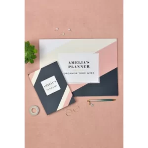 Personalised Navy Blush Stationery Set