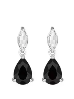 Simply Silver Sterling Silver 925 Cubic Zirconia Jet Pear Drop Earrings