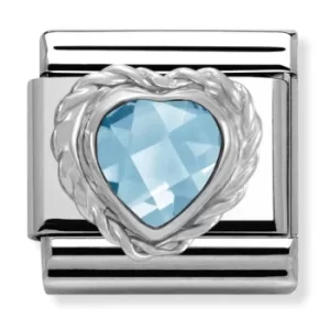 Nomination CLASSIC Silvershine Faceted Hearts Light Blue Cubic...