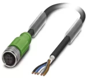 Phoenix Contact Sac-5P- 5,0-Pur/m12Fs Sh Sensor Cable, 5Pos, M12 Socket, 5M