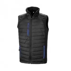 Result Mens Black Compass Padded Soft Shell Gilet (2XL) (Black/Royal Blue)