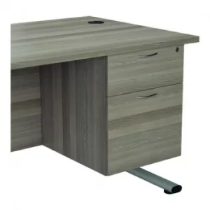 Jemini 655 Fixed Pedestal 2 Drawer Grey Oak KF74413