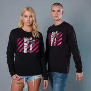 Harley Quinn Pink Stripes Unisex Birds of Prey Sweatshirt - Black - L