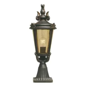 Outdoor IP44 1 Bulb Wall Ground Pedestal Weathered Bronze LED E27 100W