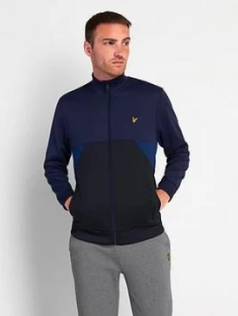 Lyle & Scott Trio Geo Panel Zip Through Track Top - Navy