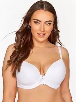 Yours Plunge T-Shirt Bra - White, Size 40F, Women