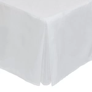 Catherine Lansfield White Non-Iron Plain Dye Pleated Platform Valance Sheet - Double