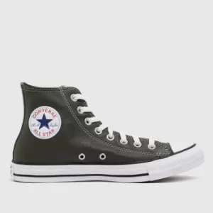 Converse Khaki Leather Hi Trainers