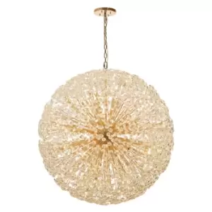 Salisbury Ceiling Pendant 1.5m Sphere 84 Light G9 French Gold, Crystal