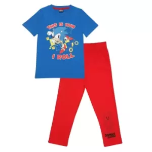 Sonic The Hedgehog Boys This Is How I Roll Pyjama Set (10-11 Years) (Red/Blue)