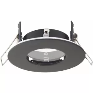 Recessed Compact Bathroom Downlight - 50W GU10 LED - IP65 Rated - Matt Black