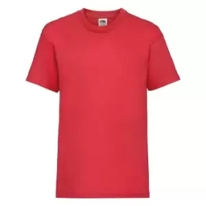 Fruit Of The Loom Childrens/Kids Unisex Valueweight Short Sleeve T-Shirt (Pack of 2) (3-4) (Red)