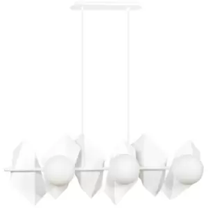 Emibig Drifton White DesignerPendant Ceiling Light with White Glass Shades, 6x E14