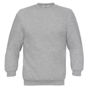 B&C Unisex Set In Modern Cut Crew Neck Sweatshirt (2XL) (Heather Grey)