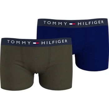 Tommy Hilfiger Tommy 2 Pack Logo Trunks - Green/Navy 0TX