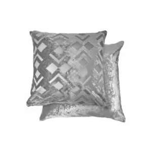 Emma Barclay Valencia Cushion Cover 17 x 17 Silver (Pair)