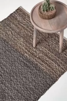 Recycled Leather Handwoven Herringbone Rug