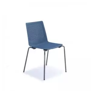 Harmony multi-purpose chair with chrome 4 leg frame - blue