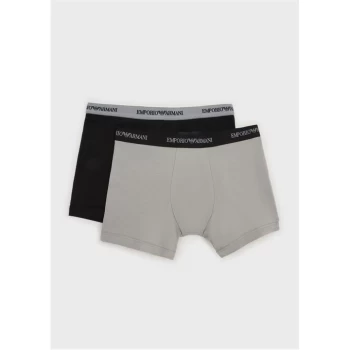 Emporio Armani 2 Pack Stretch Trunks Black/Grey Size L Men