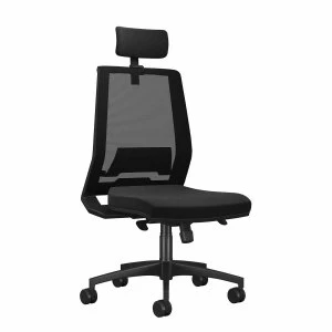 TC Office Rome Mesh High Back Chair with Headrest, Black