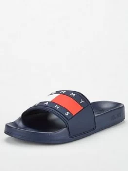 Tommy Jeans Flag Pool Sliders - Navy