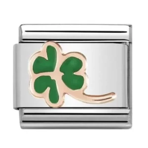 Nomination CLASSIC Rose Gold Green Clover Charm 430202/01