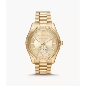 Michael Kors Mens Lexington Multifunction Gold-Tone Stainless Steel Watch - Gold