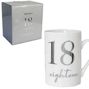 Milestones New Bone China 11oz Mug with Silver Foil - 18