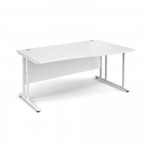 Maestro 25 WL Right Hand Wave Desk 1600mm - White Cantilever Frame wh