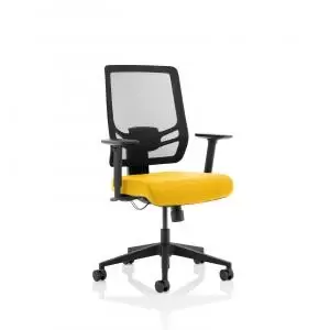 Ergo Twist Bespoke Fabric Seat Senna Yellow Mesh Back KCUP1896