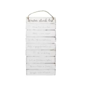 Something Different Winter Checklist Wooden Wall Sign (One Size) (White)