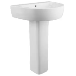 Curve Pedestal Sink - 1 Tap Hole