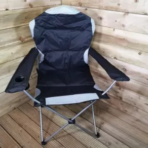 Luxury Padded High Back Folding Outdoor / Camping / Fishing Chair in Black