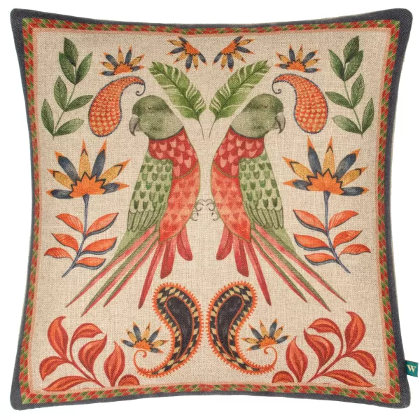 Wylder Tropics Parrot Square Cushion MultiColoured