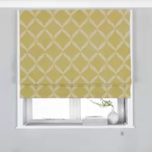 Olivia Lattice Embroidered Roman Blind Citron