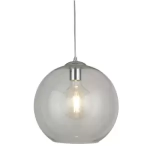 Searchlight Balls - 1 Light Ceiling Pendant, Chrome, Glass Shade, E27